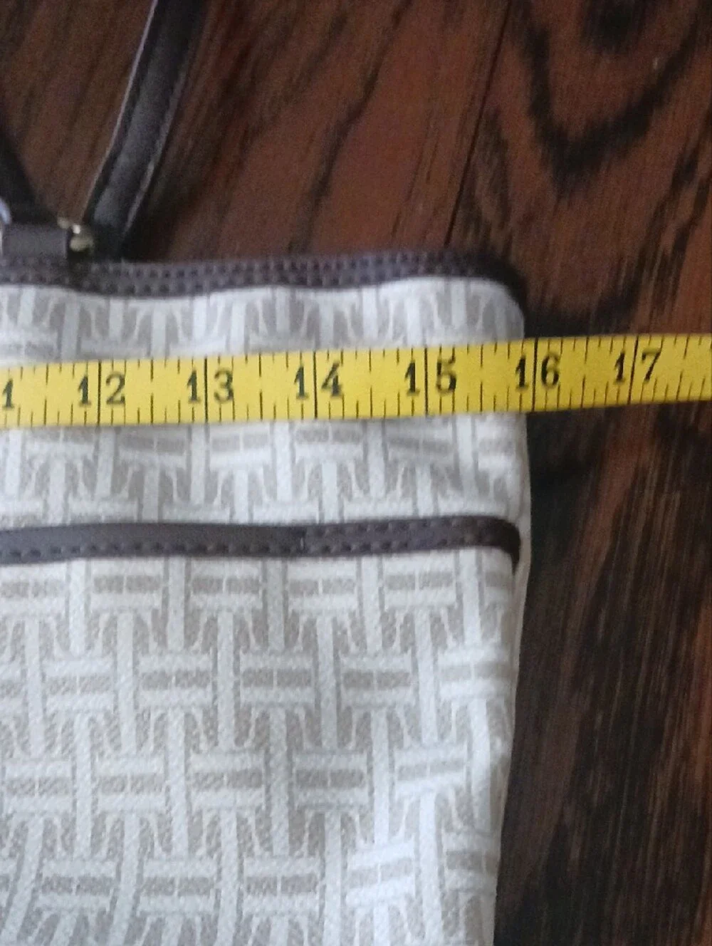Tommy Hilfiger Cream and Brown Tote with Gold Accent